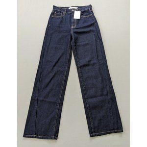 HIDDEN Size 24 Women LOGAN Dad Jeans Dark Wash Blue RARE Wide Leg Flare $113 NEW